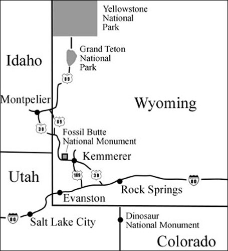 Fossil Butte National Monument, Wyoming Map